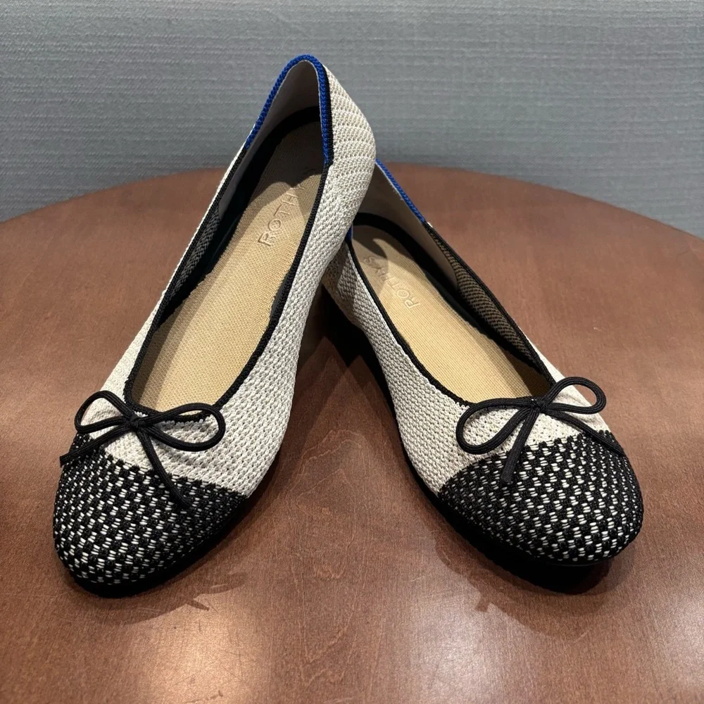 Rothy's Black & White Tweed Ballet Flats - Picture 3 of 15